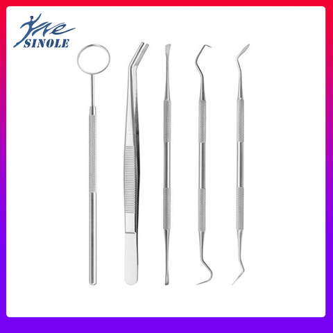 3 pièces instrument dentaire Kit de dentiste outils de nettoyage des dents bouche miroir sonde crochet choisir pince à épiler ensemble dentisterie dentista préparer outil ► Photo 1/6