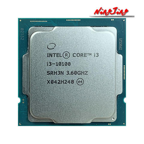 Processeur Intel Core i3-10100 i3 10100 3.6 GHz, 4 cœurs 8 fils, processeur d'unité centrale L2 = 1M L3 = 6m 65W, LGA 1200 ► Photo 1/1