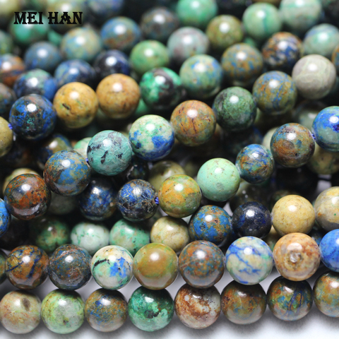 Meihan – perles de Chrysocolla naturelles, rondes et lisses, pour la fabrication de bijoux, bricolage, 1 brin/ensemble, 8 à 8.5mm, vente en gros ► Photo 1/3