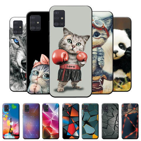 Coque souple en Silicone pour Samsung Galaxy A51 A515F A71, étui de téléphone en TPU Cool Cat pour Samsung Galaxy A71 A71 A717F ► Photo 1/6