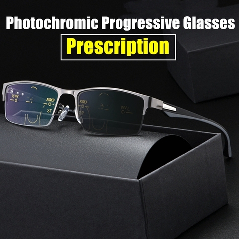 Lunettes de Prescription personnalisées hommes lunettes de lecture multifocales progressives photochromiques rationalisées TR90 Temples Ultra léger CR-39 ► Photo 1/6