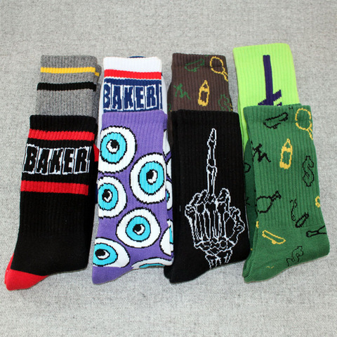 Jaspe Baker, Style Harajuku, 1 paire/lot, chaussettes de Skateboard en coton, Style Harajuku épais, bonnes chaussettes pour hommes ► Photo 1/5