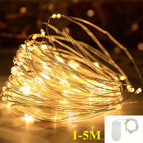 Guirlande lumineuse LED en fil de cuivre, lumière féerique, blanc chaud, pour la maison, noël, fête de mariage, décoration, éclairage de vacances ► Photo 1/6