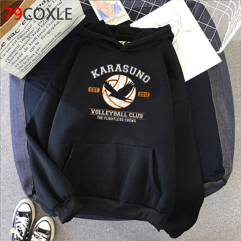 Oya Oya Oya Haikyuu Anime sweat à capuche pour homme Kawaii Karasuno volley-ball graphique Streetwear Harajuku unisexe Hip Hop sweats homme ► Photo 1/6