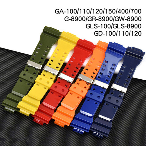 Bracelet de montre en résine pour Casio g-shock GA-100/110/120/150/200/300/400/700 GD-100/120G-8900 Bracelet de montre à GW-8900 GLS-100 ► Photo 1/6