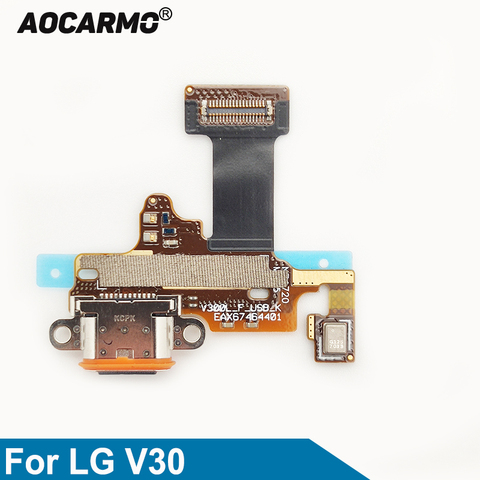 Aocarmo pour LG V30 USB Port de charge chargeur Dock connecteur micro Microphone câble flexible Circuit imprimé pièces de rechange ► Photo 1/3