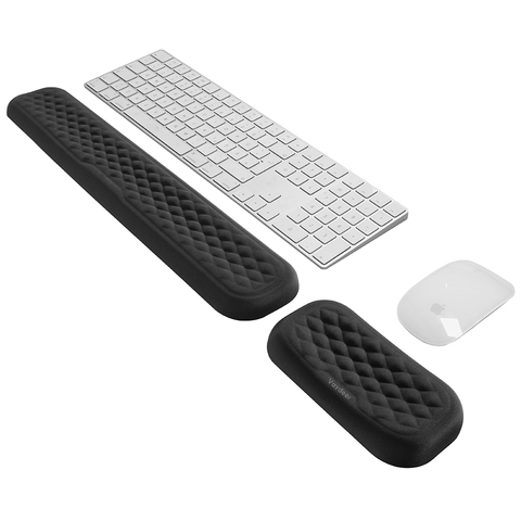 Repose-main rembourré en mousse à mémoire de forme pour clavier et souris, Support de repose-main pour ordinateur de bureau et portable ► Photo 1/6