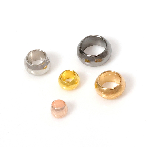Boules de cuivre à sertir, 500 pièces/lot, diamètre 2/3/4mm, or argent, perles d'espacement, pour bricolage, conception de bijoux, fournitures ► Photo 1/6