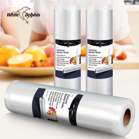 3 rouleaux meilleur alimentaire scelleur sous vide sacs cuisine alimentaire sacs de stockage 12 15 20 25cm x 500cm pour vide scellant Machine d'emballage ► Photo 1/6