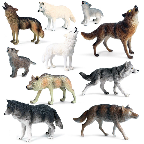 Figurines de loup d'action de petite taille, jouets à collectionner, Figurines d'animaux sauvages, jouets cognitifs pour enfants, cadeau ► Photo 1/6