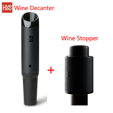 Plus récent Huohou Rapide Décanteur À Vin/Bouchon de Vin 2in1 Coulée En Acier Inoxydable Vide Bouchon De Bouteille Bouteilles Bouchon Bar Accessori ► Photo 1/6