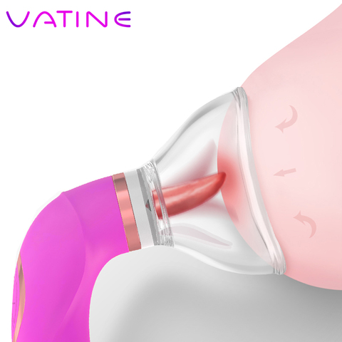 VATINE sexe produit ventouse pompe vibrateur tasse à vide pompe inhaler langue lécher vibrateur lèvres sein inhaler agrandir Massage ► Photo 1/6