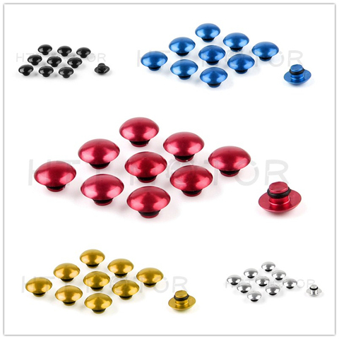 Pièces de rechange pour moto 10 pièces à douille hexagonale universelle boulon à vis écrou tête couvercle pour M8 8MM bleu ► Photo 1/6