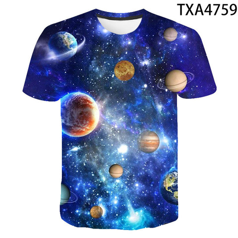 Univers planète espace galaxie 3D T-shirt hommes femmes enfants T-shirt 3D impression étoile ciel Cool t-shirts garçon fille mode Streetwear hauts ► Photo 1/6