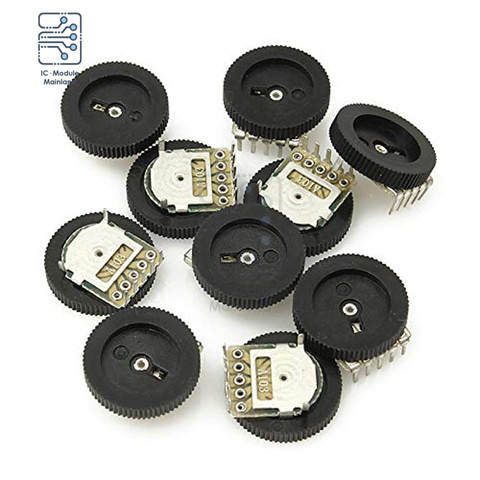 Potentiomètre à molette A103 10K Ohm, 5 broches, commande de commutateur de Volume Audio stéréo pour Radio MP3 MP4, 10 pièces/lot ► Photo 1/3