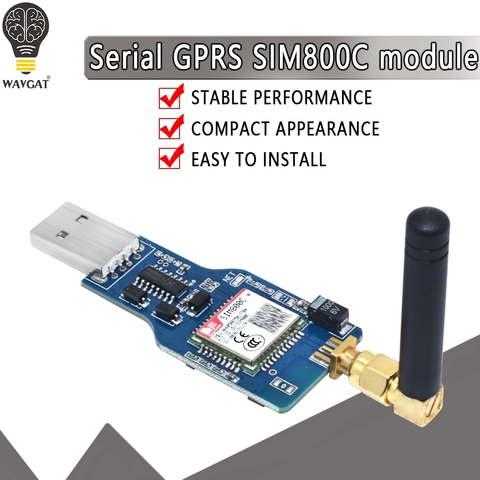 Module USB vers GSM, GSM GPRS, SIM800C, Module SIM800, quadribande, sans fil, Bluetooth, pour la messagerie SMS et l'antenne ► Photo 1/6