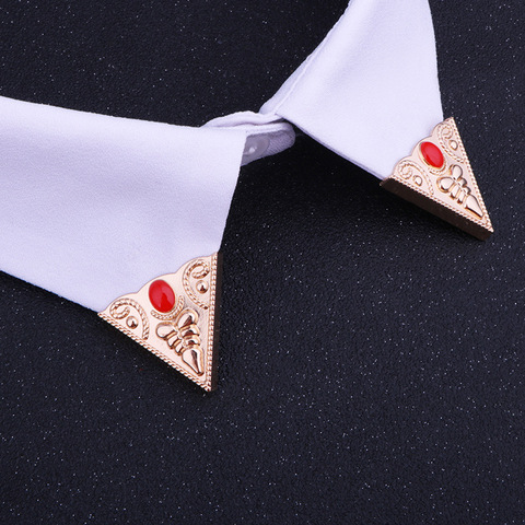 Broche triangulaire en métal rétro pour hommes, épingle de col de chemise, Clip classique Vintage en émail, accessoires pour vêtements pour femmes ► Photo 1/6