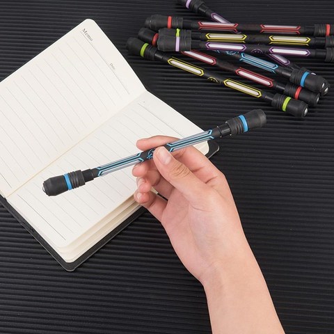 1 pièces stylo tournant créatif aléatoire rotatif jeu Gel stylos étudiant cadeau jouet libération pression confortable à utiliser ► Photo 1/5