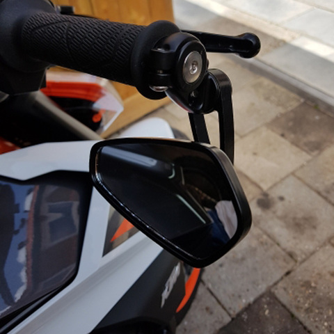 Rétroviseur universel en aluminium moto noir | 7/8 