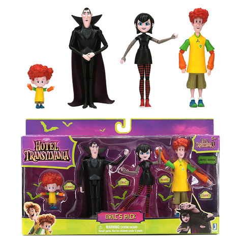 Figurines de dessin animé pour 3 familles, hôtel transylvanie, Original, jouet, Dracula Mavis Johnny Dennis, figurines de dessin animé, cadeau ► Photo 1/6