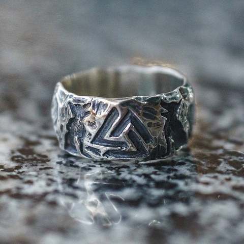 EYHIMD Viking hommes loups d'odin Valknut forgeant 316L bague en acier inoxydable Pagan nordique amulette Biker bijoux ► Photo 1/4