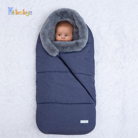 Hiver bébé sac de couchage nouveau-né coupe-vent poussette extrait enveloppe infantile cocon pour dormir chaud épaissir poussette sommeil sacs ► Photo 1/6