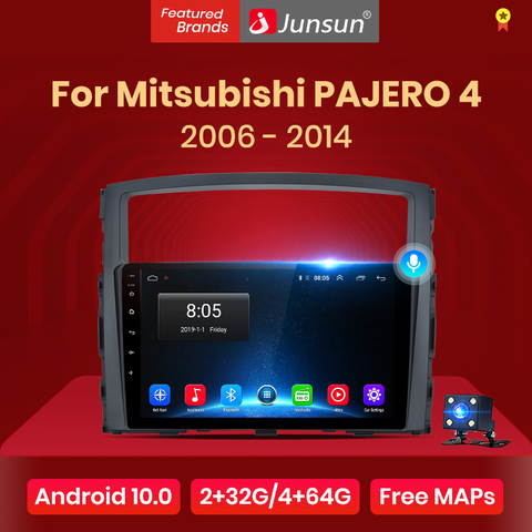 Junsun – autoradio V1 pro, Android 10, 2 go/32 go, Navigation GPS, lecteur multimédia vidéo, dvd, 2 din, pour voiture Mitsubishi PAJERO 4 (2006 – 2014) ► Photo 1/6