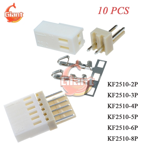 Boîtier de Terminal connecteur en-tête, kit de bricolage à 8 broches, KF2510-2P KF2510-3P KF2510-4P KF2510-5P KF2510-6P KF2510-8P 2.54mm, 10 pièces ► Photo 1/6