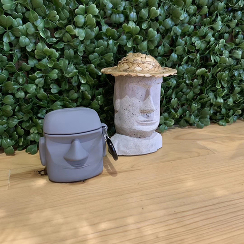 Moai île de pâques statue de pierre géante coque en Silicone souple pour apple Airpods 1 2 3 Pro casque Bluetooth housse de protection pour écouteurs ► Photo 1/6