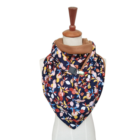 Foulard uni à pois pour femme, écharpe chaude, décontractée, enveloppante, avec boutons, à la mode, collection hiver 2022 ► Photo 1/6