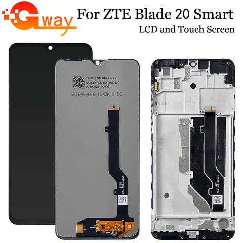 Ensemble écran tactile LCD avec châssis, 6.49 pouces, avec outils, pour ZTE Blade 20 Smart V1050 ► Photo 1/6