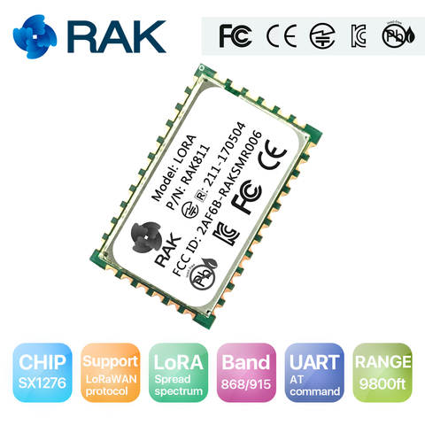 Module Lora RAK811 UART à commande | Module de Communication sans fil, fréquence de protocole LORAWAN 868/915 MHZQ107 de faible puissance ► Photo 1/1