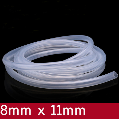 Tube en Silicone Flexible Transparent ID 8mm x 11mm OD qualité alimentaire Non toxique boisson eau tuyau en caoutchouc lait bière tuyau souple connecter ► Photo 1/2