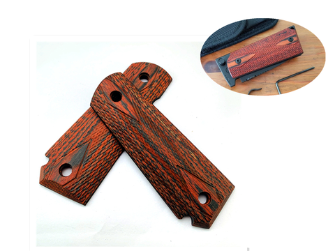 1 paire de poignées en bois de rose, matériau de Patch bricolage-même, plaques échelles vierges pour modèles 1911 ► Photo 1/5