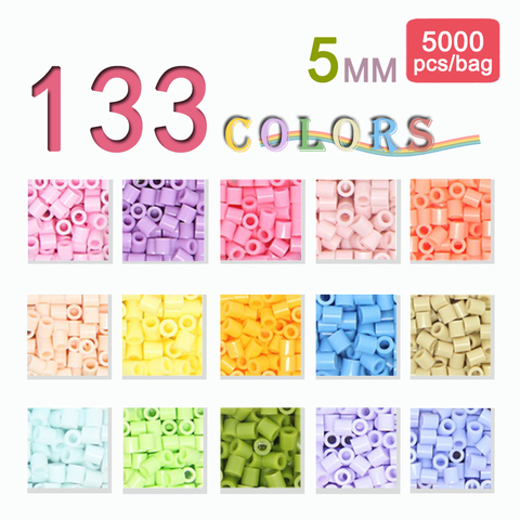 Yantjouet – sac de perles pour enfants, 5000 pièces/couleur, 133 couleurs, sacs OPP pour enfants, perles Hama, Puzzles à faire soi-même, cadeau de haute qualité, fait à la main, 5mm ► Photo 1/6