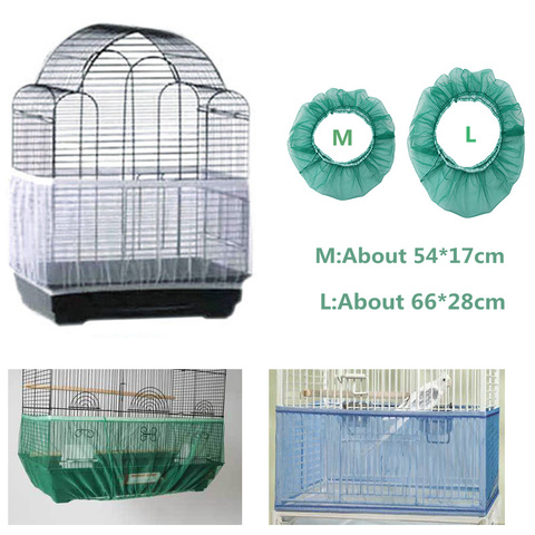 Facile à nettoyer Cage à oiseaux couvre livraison gratuite maille graine receveur garde Cage à oiseaux filet coquille jupe anti-poussière maille perroquet Cage couverture ► Photo 1/6