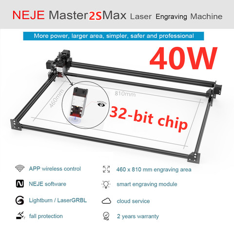 NEJE Master2 Max – Machine de gravure Laser professionnelle 40W/30W460x810mm, découpeur Laser-Lightburn-Bluetooth-contrôle par application ► Photo 1/6
