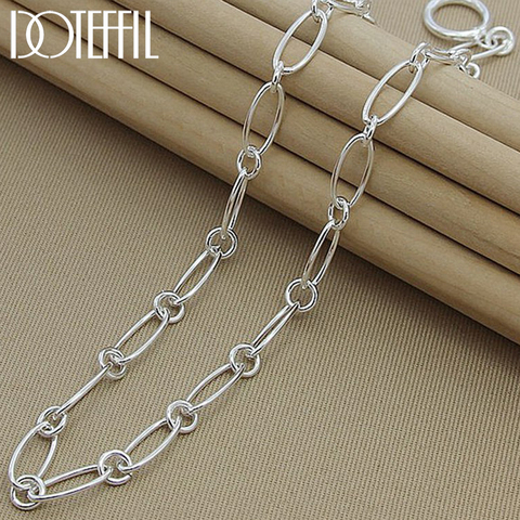 DOTEFFIL 925 argent Sterling OT boucle collier 45cm 18 pouces chaîne Simple pour femme homme mode bijoux de charme ► Photo 1/6