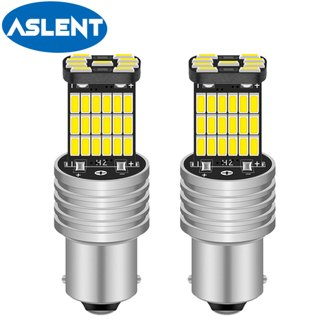 Ampoules LED pour clignotant de voiture, Canbus BA15S P21W 1156 BAU15S PY21W T15 W16W 1157 P21/5 W BAY15D avec puce 45SMD 4014, 2 pièces ► Photo 1/6