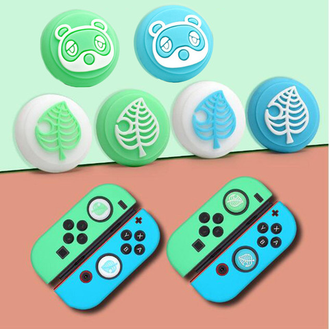 Mignon ours feuille tampon pouce bâton poignée capuchon Joystick housse de protection pour Nintendo Switch NS Lite Joy-Con contrôleur housse de pouce ► Photo 1/6