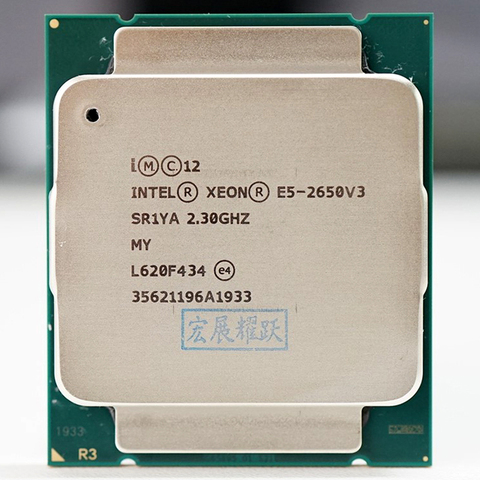 Processeur Intel Xeon E5 2650 V3, 2.3 ghz, pour carte mère X99, fréquence de base LGA 2011 – 3 E5-2650 V3 2650V3 PC de bureau ► Photo 1/2