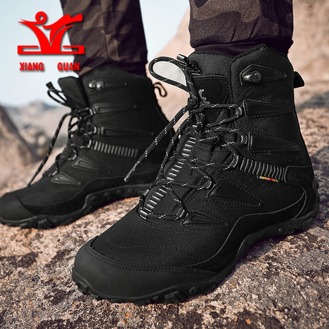 XIANG GUAN hiver chaussures de randonnée hommes anti-dérapant en peluche doublure bottes de neige hommes imperméable à l'eau chaude en plein air chaussures de sport pour hommes ou femmes ► Photo 1/6