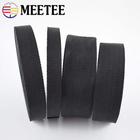 Meetee – sangle en polypropylène PP noir, 10Yards 10-50mm, 2mm d'épaisseur, ceinture 900D pour ruban extérieur, sangles de sac, ruban solide, bricolage, couture ► Photo 1/6