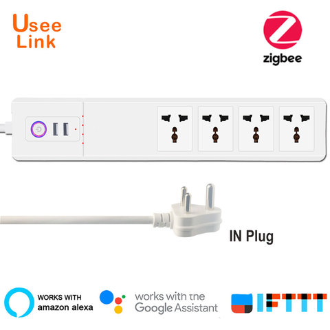 Prises universelles de multiprise intelligente Zigbee d'use elink avec la commande vocale à distance de prises d'usb indépendamment par Tuya ► Photo 1/6