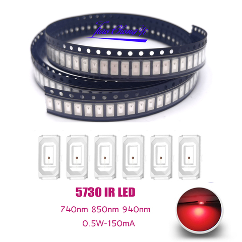 5630/5730 SMD puce infrarouge lampes LED 0.5W IR 740nm 850nm 940nm LED Diode électroluminescente ► Photo 1/6