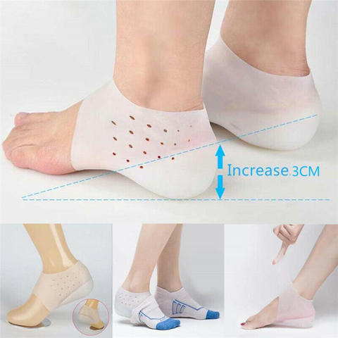 6 tailles Silicone Invisible hauteur intérieure semelles unisexe extérieur pied Protection Pad femmes talon coussin caché augmenter semelle intérieure ► Photo 1/6