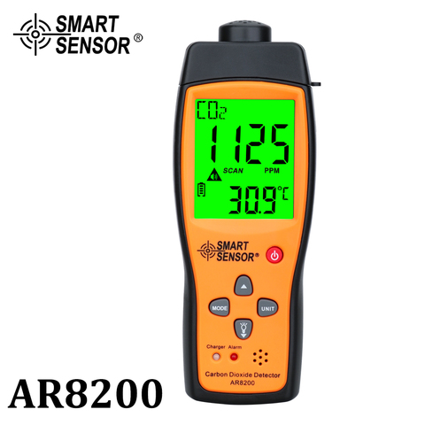 Analyseur de gaz professionnel CO2 mètre moniteur détecteur de gaz détecteur de dioxyde de carbone moniteur de qualité de l'air intérieur testeur de CO2 AR8200 ► Photo 1/6