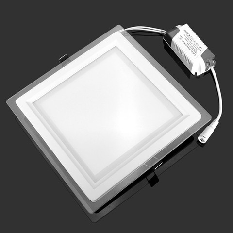 Spot lumineux LED encastrable pour le plafond, avec panneau en verre, forme ronde ou carrée, lumière à intensité réglable, 6/12/18W, AC85-265V ► Photo 1/5