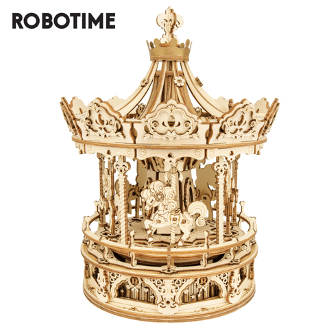 Robotime Rokr boîte à musique 3D jeu de Puzzle en bois assemblage modèle Kits de construction jouets pour enfants enfants cadeaux d'anniversaire ► Photo 1/6