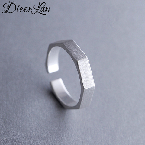 Nouveau 100% réel 925 en argent Sterling hexagone anneaux pour femmes grand doigt anneaux pour unisexe bijoux hommes ► Photo 1/6